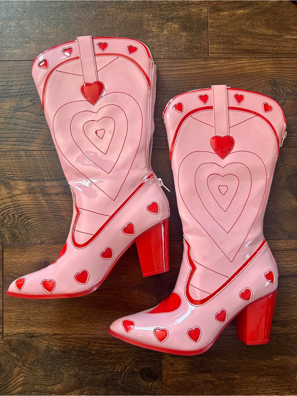 YRU Red Heart Space Cowgirl Boots Pink Womens 8 Heeled from Dollskill - Picture 13 of 16